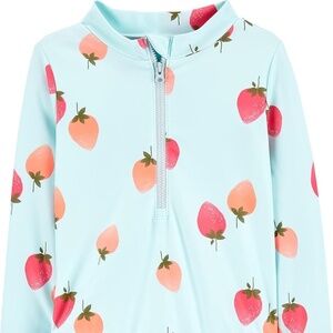 Simple Joys by Carter’s, Swimming, Bathing Suit, 18M, Strawberries, Turquoise